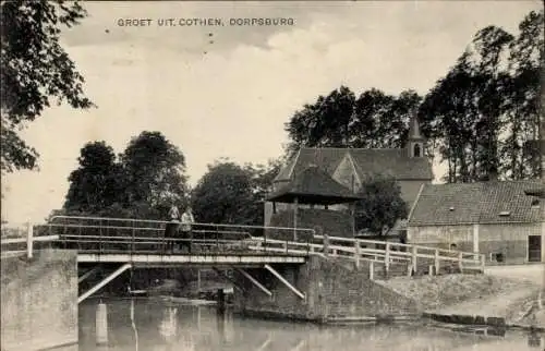 Ak Cothen Utrecht, Dorpsburg, Brücke, Kinder