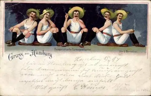 Litho Hamburg, Rauchende Turner, Fünf Barnsöhne