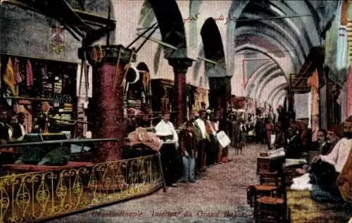 Ak Konstantinopel Istanbul Türkei, Intérieur du Grand Bazar