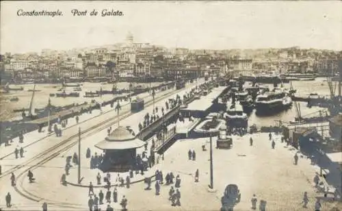 Ak Galata Konstantinopel Istanbul Türkei, Brücke, Panorama