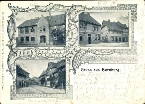 Ak Hornburg Mansfelder Land, Teilansichten, Straßenpartie