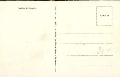 Ak Lauter Bernsbach im Erzgebirge Sachsen, Fleischerei, Gasthaus Deutsche Eiche, Erwin Lauckner