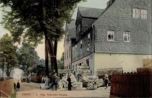 Ak Lauter Bernsbach im Erzgebirge Sachsen, August Schneider-Straße