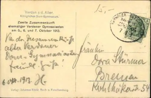 Ak Verden an der Aller, Dom-Gymnasium