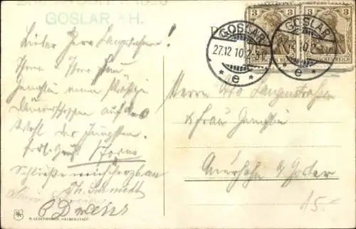 Ak Goslar am Harz, Kaserne, Kaiserhaus, Soldat in Uniform, Hannov. Jäger Batl. 10