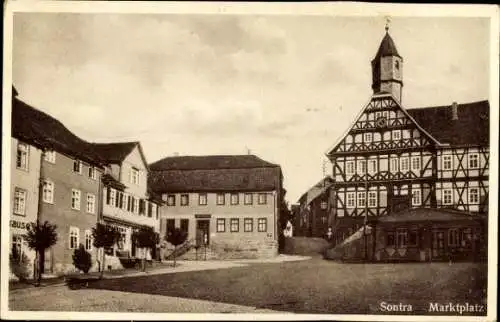 Ak Sontra in Hessen, Marktplatz