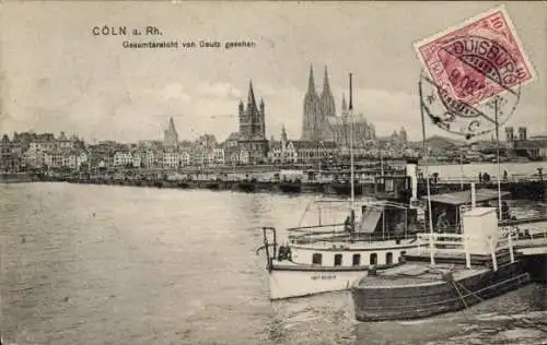 Ak Köln am Rhein, Gesamtansicht, Blick von Deutz