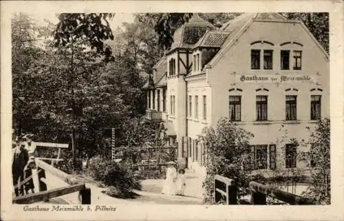 Ak Dresden Nordost Pillnitz, Gasthaus zur Meixmühle, Gartenpartie