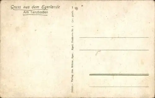 Ak Gruß aus dem Egerlande, Am Tanzboden, Volkstrachten