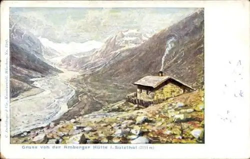 Ak Gries im Sulztal Tirol, Amberger Hütte