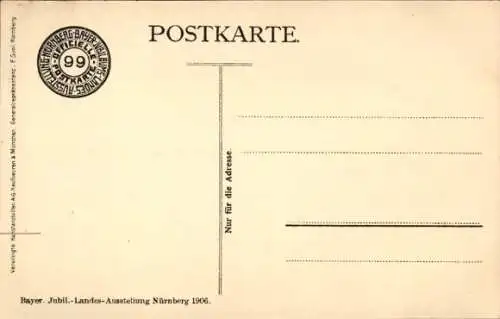 Ak Nürnberg in Mittelfranken Bayern, Bayerische Jubiläums Landesausstellung 1906, Hauptrestaurant