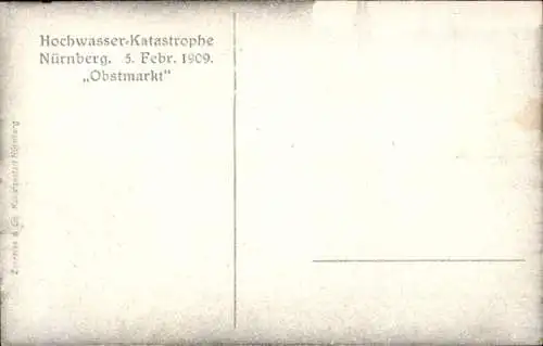 Ak Nürnberg in Mittelfranken Bayern, Hochwasserkatastrophe 5. Februar 1909, Obstmarkt