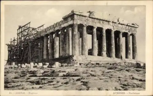 Ak Athen Griechenland, Parthenon, Tempel auf der Akropolis