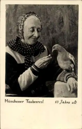 Ak München, Münchener Taubenresl, 83 Jahre alt, Taube