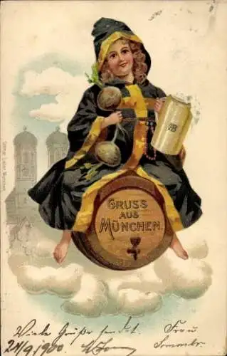 Präge Litho München Bayern, Münchner Kindl, Oktoberfest