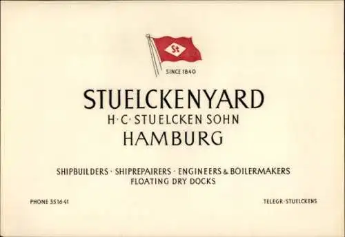 Ak Hamburg Mitte Altstadt, Stuelckenyard, HC Stuelcken Sohn, 1840