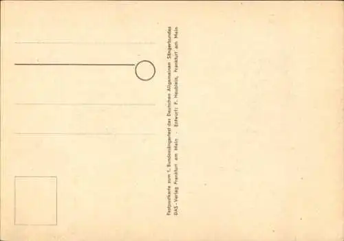 Ak Frankfurt am Main, 1. Bundessängerfest, 15.-19.Juni 1951