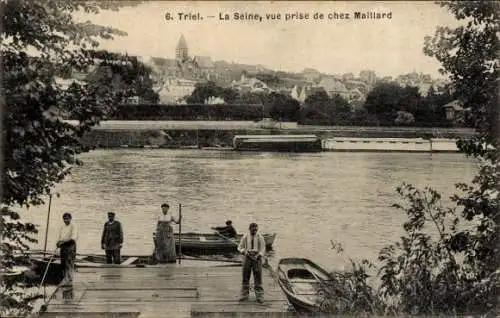 Ak Triel sur Seine Yvelines, Blick über die Seine nach Maillard