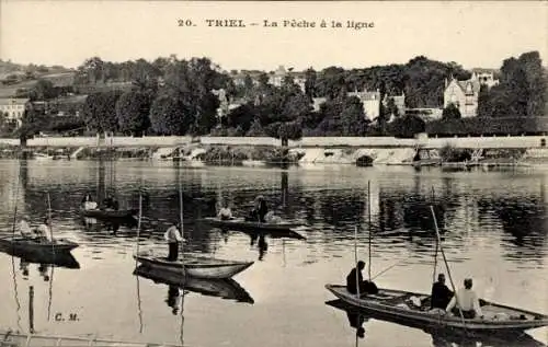 Ak Triel sur Seine Yvelines, Angler