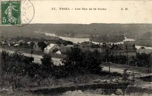 Ak Triel sur Seine Yvelines, Inseln der Seine