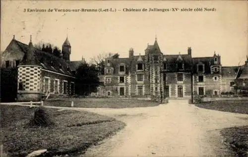 Ak Vernou sur Brenne Indre et Loire, Chateau de Jallanges, Nordseite