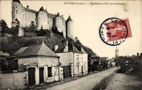 Ak Luynes Indre et Loire, Schloss, Rue Principale