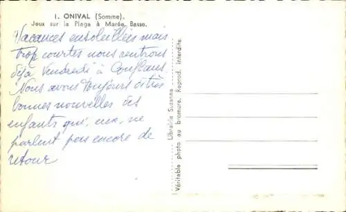 Ak Onival Ault Somme, Jeux sur la Plage a Maree Basse