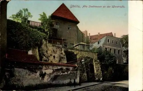 Ak Görlitz in der Lausitz, alte Stadtmauer an der Uferstraße