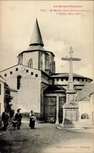 Ak Saint Savin Hautes-Pyrénées, Kirche