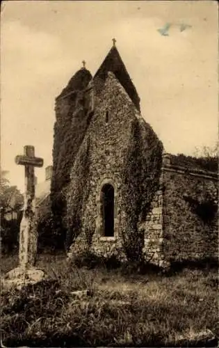 Ak Denneville Manche, Ruinen der Osmanville-Kirche