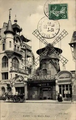 Ak Paris 18. Jahrhundert Montmartre, Moulin Rouge