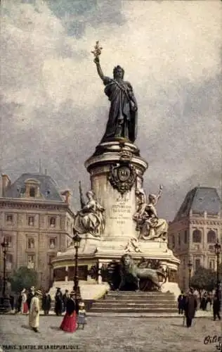 Ak Paris III. Tempelbezirk, Statue der Republik