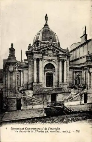 Ak Paris VIIIe Élysée, Memorial Du Bazar De La Charite