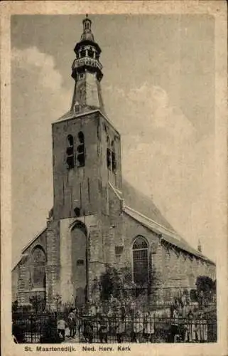 Ak Sint Maartensdijk Zeeland Niederlande, Ned. Rev. Kirche