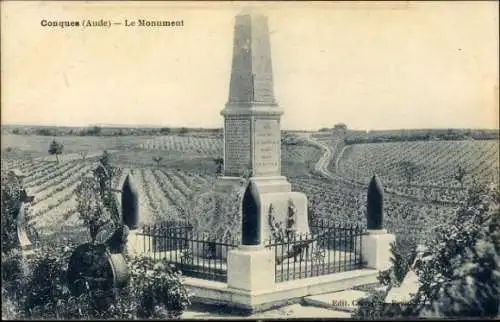 Ak Conques Aude, Monument