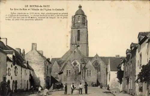 Ak Batz sur Mer Loire Atlantique, Grande Rue, St-Guenole-Kirche