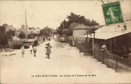 Ak Les Moutiers en Retz Loire Atlantique, Casino, Avenue de la Mer