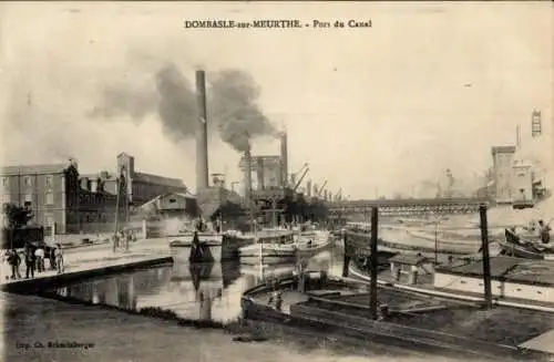 Ak Dombasle Meurthe et Moselle, Port du Canal