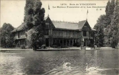 Ak Paris XII Bois de Vincennes, Maison Forestiere, Lac Daumesnil