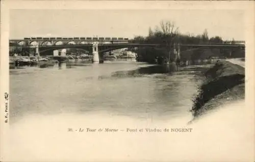 Ak Nogent sur Marne Val de Marne, Pont, Viaduc