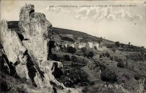 Ak Sartène Corse du Sud, L'Entree de la Ville par la Grand'Route d'Ajaccio