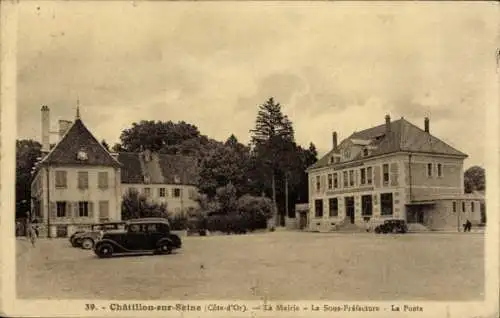 Ak Châtillon sur Seine Côte d’Or, La Mairie, Unterpräfektur, Post