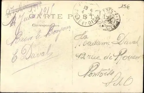 Ak Woëvre Meuse, Voiture postale apportant le courrier a nos artilleurs, I WK