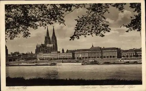 Ak Köln am Rhein, Kaiser-Friedrich-Ufer, Dom