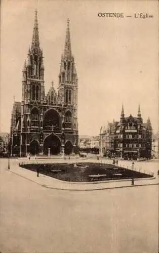 Ak Ostende Ostende Westflandern, Kirche