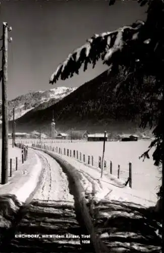 Ak Kirchdorf in Tirol, Teilansicht, Winter, Wilder Kaiser