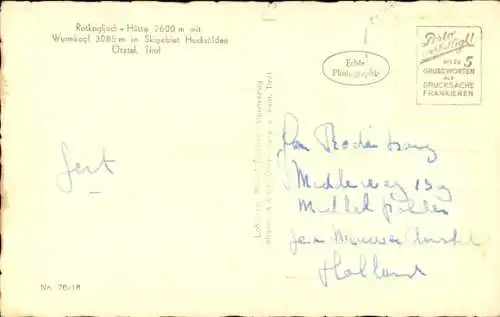 Ak Ötztal Tirol, Rotkogljoch Hütte