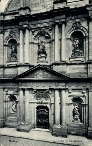 Ak Mainz am Rhein, Portal St. Ignazkirche