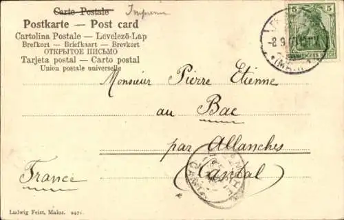 Ak Mainz am Rhein, Gutenberg-Denkmal, Dom