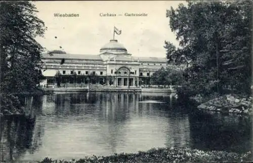 Ak Wiesbaden in Hessen, Kurhaus, Gartenseite